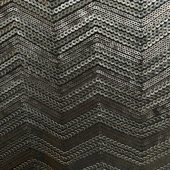 Faux Leather Zigzag Sequin Skirt - Picture 2 of 7